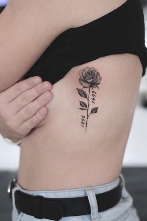 Simple Tattoo Ideas For Men, Tattoo Ideas Female Unique, 77 Tattoo, Rose Rib Tattoos, Now Tattoo, Simple Tattoo Ideas, Palm Mehndi, Maching Tattoos, Rib Tattoos For Women