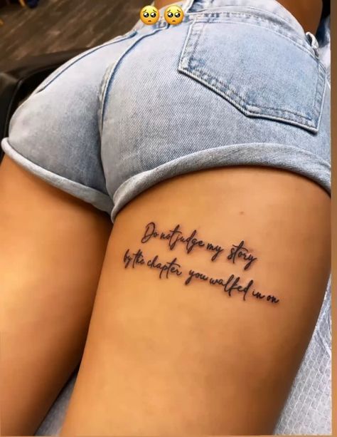 Meaningful Tattoo Quotes, Cute Hand Tattoos, Ink Therapy, Future Tattoo Ideas, New Tattoo Ideas, Writing Tattoos, Tasteful Tattoos, Tattoos For Black Skin, Leg Tattoos Women