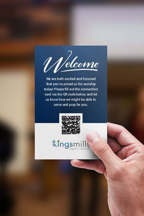 Qr Card Design, Connect Cards For Church, Church Connection Center, Church Business Cards, Church Welcome Table, Church Brochure Design, Church Invitation Card Design, Church Invite Cards, Church Visitor Gifts