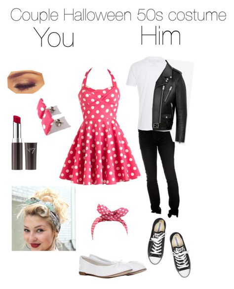 "50s Halloween couple costume" by missy522 ❤ liked on Polyvore featuring Repetto, Boots No7, Brian Lichtenberg, Yves Saint Laurent and Converse 1950s Couple Costume, Diy 50s Costume Women, 50s Costume Women, 1950s Halloween Costume, 50s Halloween Costumes, 50s Costumes, 50s Halloween, Halloween Couple Costume, 50s Costume