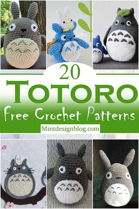 Crochet Gift Patterns Free, Totoro Diy, Totoro Crochet, Totoro Pattern, Crochet Totoro, Crochet Blouse Free Pattern, Patterns For Kids, Crochet Bear Patterns, Crochet Santa