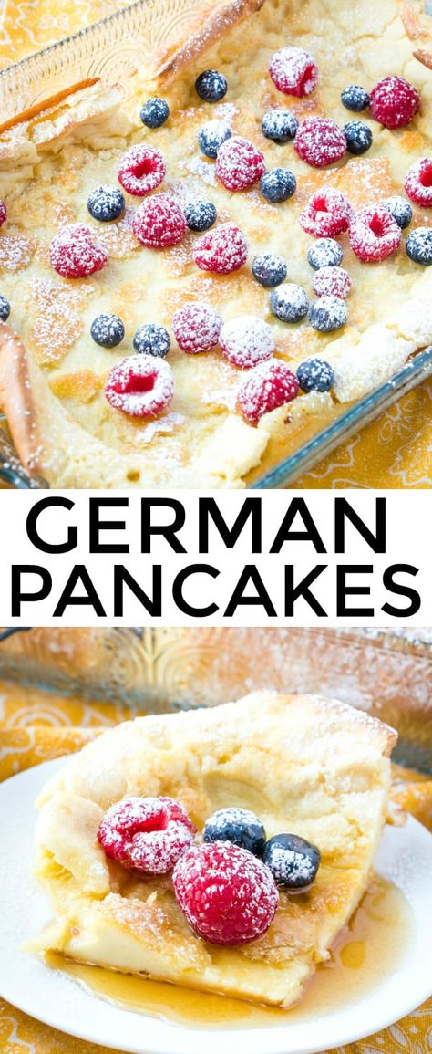 Puff Pancake Recipe, German Breakfast, German Pancakes Recipe, Pan Pancakes, German Food Authentic, Homemade Pancake Recipe, German Pancakes, Pancakes Breakfast, Pancake Recipe Easy