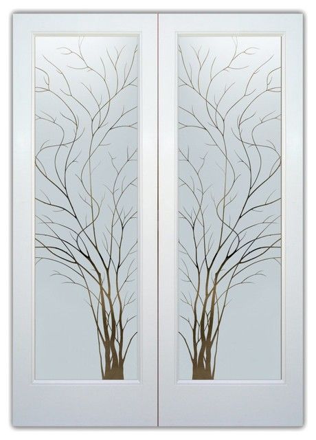 Interior Glass Door Etched Glass Front Door, Frosted Window Design, Fiberglass Double Entry Doors, Wooden Glass Door, Interior Glass Doors, Glass Partition Designs, Glass Front Doors, Exterior Door Designs, Window Glass Design