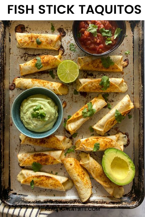 There’s nothing quite like sitting down to a family dinner of fish taquitos, especially when you can have them ready in about 30 minutes! With fish sticks in the freezer, this delicious meal becomes a weeknight lifesaver. Fish sticks are a freezer staple that makes dinner prep a breeze. Plus, using an air fryer or convection oven ensures that your fish sticks come out perfectly crunchy every time. Chili Lime Seasoning, Bacon Deviled Eggs, Avocado Crema, The Perks Of Being, Best Appetizer Recipes, Coleslaw Mix, Pepper Jack, Latin Food, Delicious Dinner Recipes