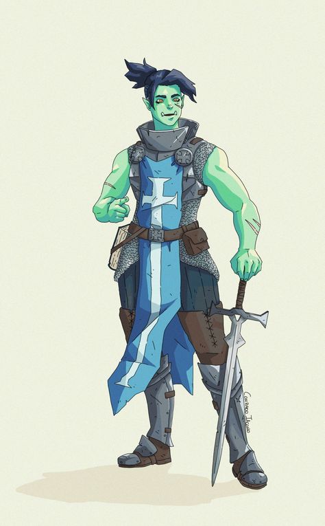 Half Orc Kid, Half Orc Paladin, Draw Reference, Half Orc, Dnd Stories, Pathfinder Character, Dnd Races, Fantasy Races, Dungeons And Dragons Characters