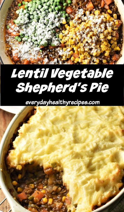 Fall Comfort Food Vegetarian, Vegetarian Shepherds Pie Lentil, Lentil Shepherds Pie Recipe, Puy Lentil Recipes, Pie Vegetarian, Vegetarian Casseroles, Meatless Food, Vegetarian Shepherds Pie, Puy Lentils