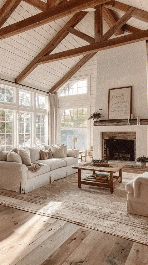 15+ Cozy Cottage Living Room Decor Ideas Vintage Modern Living Room, Salons Cottage, Cozy Cottage Living Room, Cottage Decor Living Room, Coastal Farmhouse Decor, Farmhouse Living Room Decor Ideas, Modern Farmhouse Living, Dream Life House, Farmhouse Decor Ideas