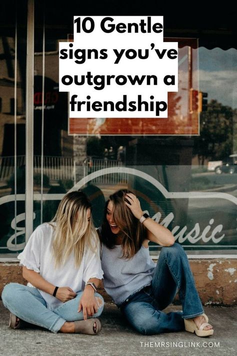 10 Gentle signs you've outgrown your friendship | Have you drifted apart from your best friend? Here's what to look for before things get ugly | theMRSingLink LLC Outgrown Friendship, Friendship Drifting Apart, Friendships That Drift Apart, Friendship Growing Apart, Draining Friends, Friendship Brakeups, Friends Drifting Apart, Growing Apart From Friends, Friendship Ending Quotes Letting Go