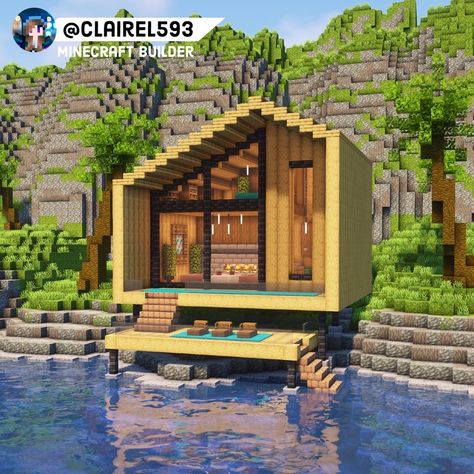 Minecraft Hus, Minecraft Beach House, Modern Minecraft Houses, Case Minecraft, Houses Minecraft, Rumah Minecraft Sederhana, Minecraft Mansion, Bangunan Minecraft, Minecraft House Plans