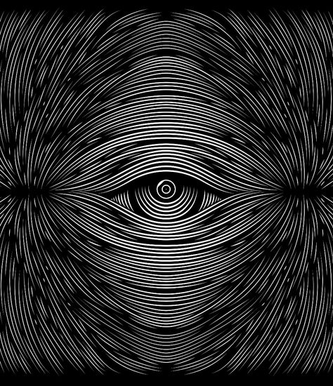 Magnetic gaze on Behance All Seeing, An Eye, Tattoo Designs, Black And White, Tattoos, White, Black, Art