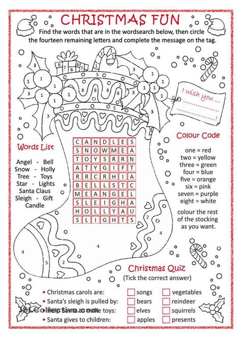 Christmas fun: Christmas Worksheets Kindergarten, Christmas Lesson, Activities Printable, English Christmas, Christmas Worksheets, Christmas Activity, Christmas Activities For Kids, Printables Free, Christmas School