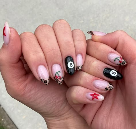 Nail Number Art Designs, San Francisco Nails, Odd Nail Designs, Cmbyn Nails, I Love Ny Nails, Crazy Design Nails, Charli Xcx Nails, New York City Nails, Nails With Different Designs On Each