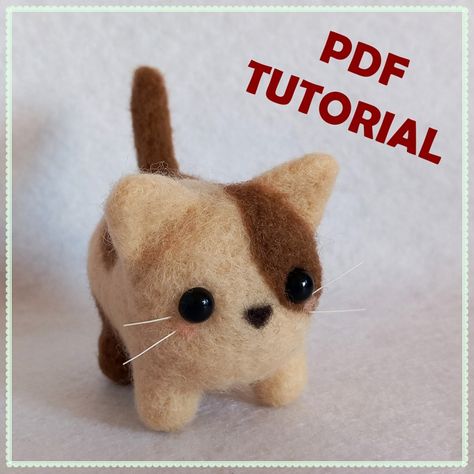 PDF TUTORIAL diy - Cat needle felting - infeltrimento ad ago - lana infeltrita - gatto di lana - kawaii neko - nekottini - hand - LOVEttini's Ko-fi Shop - Ko-fi ❤️ Where creators get support from fans through donations, memberships, shop sales and more! The original 'Buy Me a Coffee' Page. Needle Felting Cats, Needle Felted Cat, Felt Cat, Diy Cat, Pattern Tutorial, Cat Diy, Tutorial Diy, Plush Dolls, Diy Handmade