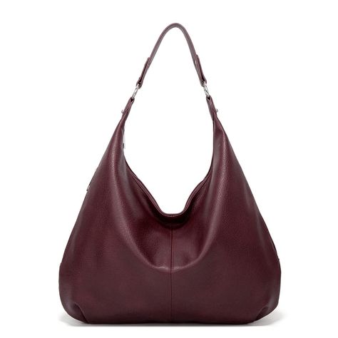 PRICES MAY VARY. 🔥🔥Material: Soft Faux Leather + fabric(lining). 🔥🔥Size: 17.5" L x 13"H. Handle height: 10.2". Lightweight handbag: 0.5kg. 🔥🔥Workmanship: well-made stitching runs smoothly and evenly, feels cosy to touch. Smooth zipper improve the overall sense of use . Soft pu leather purse can be folded but without any crease in short time. 🔥🔥Roomy hobo bag: 1 main big zipper closure pocket + 1 internal zipper pocket + 2 insert pockets + 1 zipper pocket on back + 2 side pockets. Enough Hobo Chic, Soft Leather Tote, Large Hobo Bag, Mothers Bag, Casual Tote Bag, Vintage Shoulder Bag, Leather Hobo Bag, Casual Tote, Stylish Bag