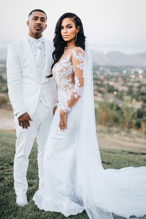 Sister, Sister's Marques Houston Marries Miya Dickey | PEOPLE.com Black People Weddings, Marques Houston, 24th August, Black Bride, Houston Wedding, Wedding Dress Trends, Wedding Goals, Wedding Poses, Black Wedding