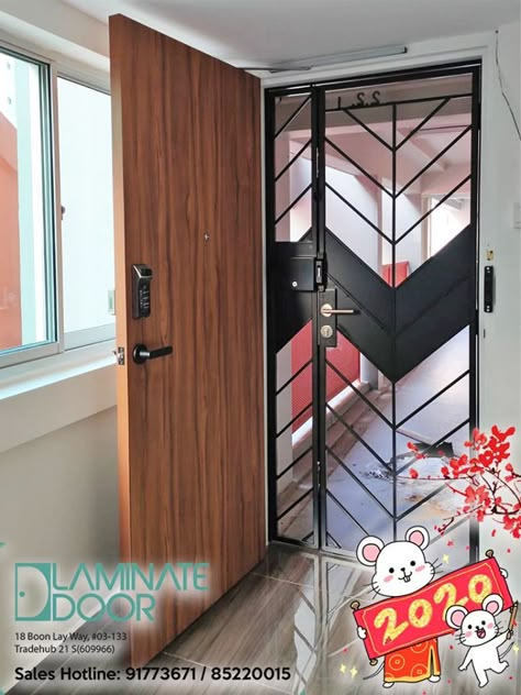 Single Door Gate Design, Double Door Grill Gate Design, Main Steel Door Design Entrance, Double Door Safety Door Design, Folding Grill Door Design, Loha Gate Design Single Door, Safety Gate For Main Door, Steel Gate Design Double Door, Safety Door Design Entrance Grill