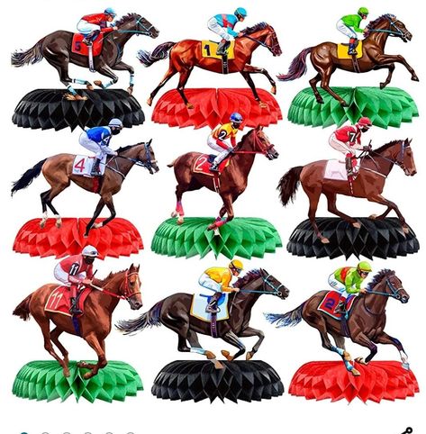 Fun table top decor Derby Centerpieces, Kentucky Derby Centerpieces, Kentucky Derby Decorations, Kids Party Centerpieces, Yellow Centerpieces, Kentucky Derby Party Decorations, Kids Party Tables, Derby Party Decorations, Tables Centerpieces