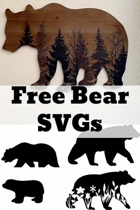 Bear Silhouette Svg, Free Bear Svg Files For Cricut, Bear Scroll Saw Patterns, Cricut Bear, Black Bear Silhouette Printable, Bear Sillouhette, Bear Svg Free Cricut, Papa Bear Svg, Bear Clip Art