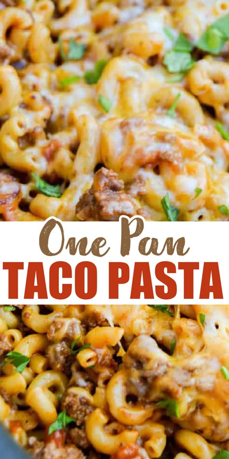 Elbow Pasta Recipes, Rotini Pasta Recipes, Taco Pasta Recipes, Beef Pasta Recipes, One Pan Pasta, Skillet Dishes, Mexican Recipe, Ground Chicken Recipes, Eat Happy