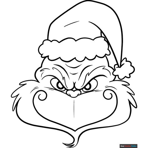 Free Grinch Face Coloring Page for Kids Printable Grinch Coloring Pages, Grinch Face Printables Free, Grinch Face Template Free Printable, How To Draw Grinch, Grinch Outline, Grinch Coloring Pages Free Printable, Free Printable Grinch, Grinch Printable, Grinch Door