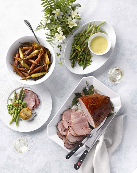 Easter Dinner Menu | Williams-Sonoma Taste Easter Dinner Side Dishes, Traditional Easter Dinner, Dinner Ham, Easter Dinner Sides, Dinner Side Dish Recipes, Easy Easter Dinner, Easter Buffet, Easter Dinner Menus, Breakfast Strata