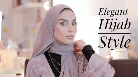 Elegant Hijab Tutorial For Everyday Wear | Hijab Fashion Inspiration Khaleeji Hijab, Elegant Hijab Style, Hijab Styles For Party, Easy Hijab Style, Elegant Hijab, Scarf Outfits, How To Wear Hijab, Dubai Women, Simple Hijab Tutorial