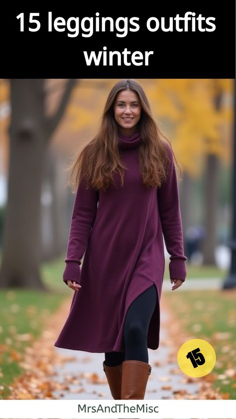 leggings outfits winter Shirt Dress Leggings Outfit, Burgundy Leggings Outfit Winter, Dressed Up Leggings Outfit, Dressy Leggings Outfit, Leggings Outfits Winter, Dress Over Leggings, Stylish Leggings Outfit, Stylish Jeans Outfit, Dress With Leggings