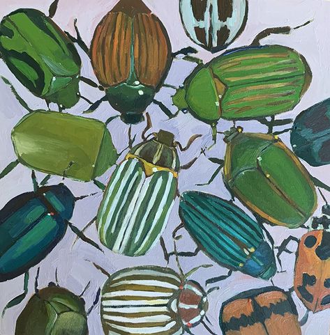 Bugs / Erika Lee Sears Bug Aesthetic Drawing, Bug Art Aesthetic, Green Bug Aesthetic, Isopod Illustration, Bug Widgets, Bugs Aesthetics, Bug Background, Bugs Aesthetic, Bugs Painting