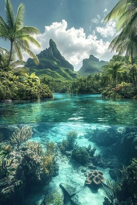 Beautiful Beaches Paradise, Bora Bora French Polynesia, Water Island, Beautiful Scenery Photography, Beautiful Ocean Pictures, Overwater Bungalows, Image Nature, Tropical Escape, Breathtaking Places