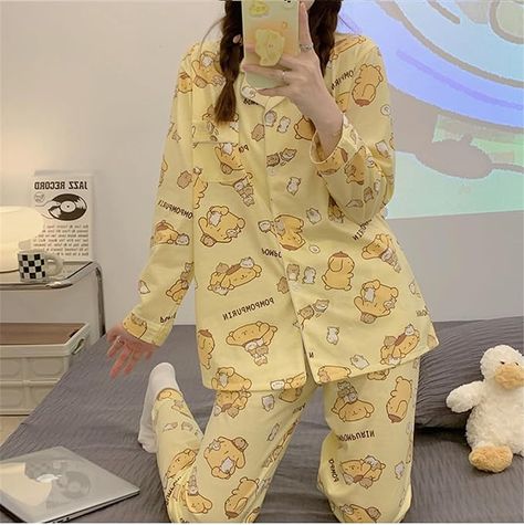 SO CUTE and COMFY Sanrio Pompompurin Pajama set💛 | cute sanrio girlfriend gift, valentines day gift ideas, Sanrio Pompompurin pajamas, Cute Pompompurin sleepwear, Kawaii Sanrio character loungewear, Adorable Pompompurin-themed pajama set, Yellow Pompompurin nightwear, Comfortable Sanrio Pompompurin pajamas, Pompompurin and Friends sleepwear | #commissionearned Cute Pjs Sanrio, Cute Pj Sets Aesthetic, Pompompurin Pajamas, Pompompurin Onesie, Pompompurin Outfit, Sanrio Outfit Aesthetic, Sanrio Pajama Set, Sanrio Pajamas, Sanrio Pyjama Set