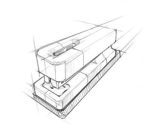 stapler technical drawing_2 Basic Sketching, Product Sketch, Perspective Sketch, Structural Drawing, Perspective Drawing Architecture, Isometric Drawing, Perspective Drawing Lessons, Object Drawing, Industrial Design Sketch