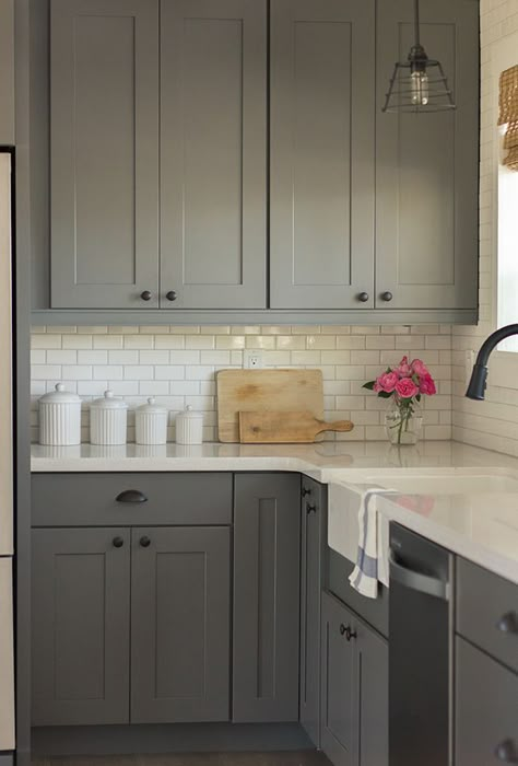 Kitchen Source List & Budget Breakdown | Jenna Sue Design Blog Organization Pantry, Серая Кухня, Kabinet Dapur, Herringbone Backsplash, Decor Ikea, Farmhouse Kitchen Cabinets, Gray Cabinets, Kitchen Cabinets Makeover, Grey Kitchen Cabinets