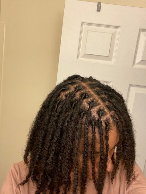 Locs With Real Hair, Small Diamond Part Locs, Medium Size Starter Locs, Smeduiem Locs, Skunk Patch Locs, Locs Undercut Women, Starter Loc Tips, 4b Locs Natural Hair, Locs On Straight Hair