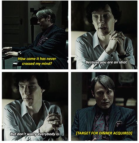 Sherlock/Hannibal Live Meme, Hannibal Funny, Hannibal Nbc, Francis Dolarhyde, Hannibal Series, Sherlock Fanart, Nbc Hannibal, Fandom Crossover, Hannibal Lecter