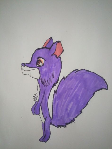 Surly it a purple Squirrel it eat the nut Purple Squirrel, The Purple, Humanoid Sketch, Purple, Fictional Characters, Art