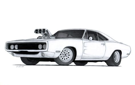 Dodge Charger 1970, Car Drawing Pencil, 1970 Dodge Charger, Carros Vintage, Dodge Charger Rt, Charger Rt, Dodge Muscle Cars, Cool Car Drawings, Cars Coloring Pages