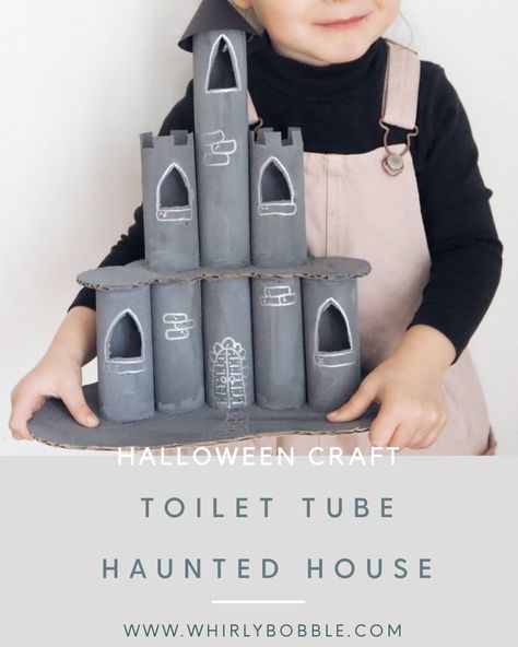 Toilet Tube Haunted House - Halloween Paper Towel Roll Crafts Halloween, Diy Dragon Costume, Haunted House Craft, Haunted House Diy, Toilet Paper Tube, Diy Toddler, Halloween Boys, Halloween Crafts For Kids, Halloween Haunted Houses