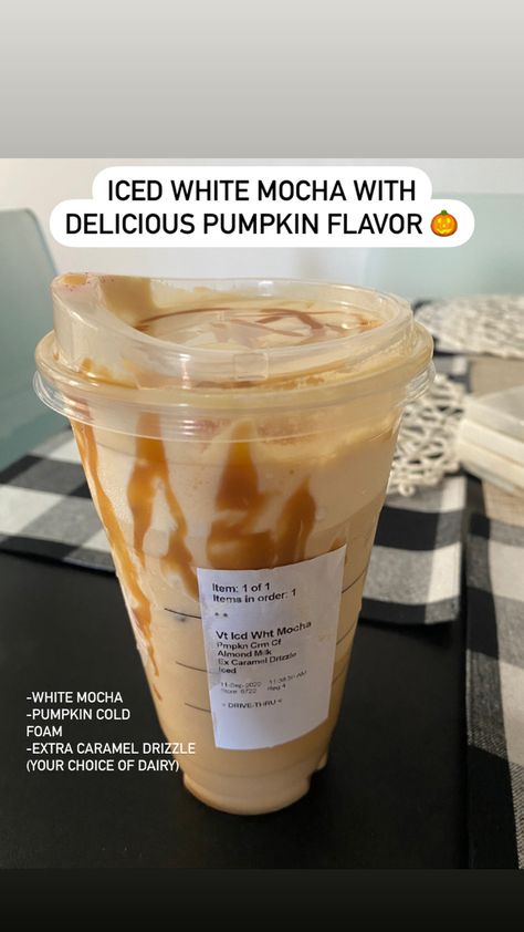 Starbucks Fall Drinks, Starbucks Drink Menu, Iced White Mocha, Starbucks Secret Menu Recipes, Cold Starbucks Drinks, Starbucks Drinks Diy, Secret Starbucks Recipes, Coffee Recipes Starbucks, Iced Starbucks Drinks