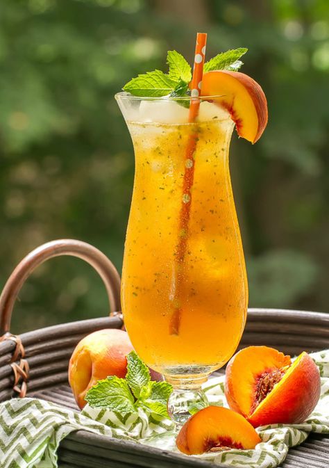 Ginger Ale Recipe, Peach Basil, Peach Soda, Ale Recipe, Mint Simple Syrup, Ginger Peach, Peach Puree, Cocktails To Try, Soda Recipe