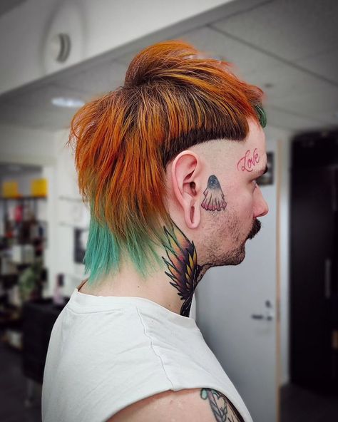 Mullet haircut with a touch of color ✨ Done by @hele.barber ✂️ What do you think? 👇 #hermansamazinghaircolor #hermansamazing #hairdye #coloredhair #mullethair Colored Mullet Hair, Colorful Mullet, Colored Mullet, Mullet Hair, Mullet Haircut, Mullet Hairstyle, Hair Colors, Dyed Hair, You Think