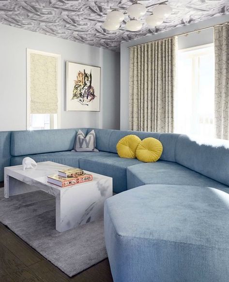 Baby Blue Sofa Living Room, Baby Blue Sofa, Blue Sofa Living Room, Custom Playroom, Blue Sofa Living, Blue Sofas Living Room, Blue Couch Living Room, Blue Couch, Blue Couches