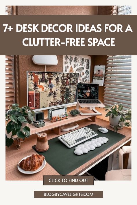 7 desk decor ideas Desk Space Ideas, Desk Set Up Aesthetic, Desk Organizer Ideas, Cubicle Organization, Desk Organization Tips, Work Desk Organization, Desk Organization Ideas, Desk Decor Ideas, Organized Desk