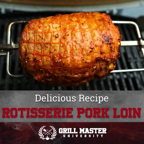 Rotisserie Pork Loin On Grill, Rotisserie Pork Loin Roast, Pork Rotisserie Recipes, Rotisserie Pork Loin Recipes, Rotisserie Pork Loin In Air Fryer, Pork Loin Rotisserie Recipes, Rotisserie Ideas, Rotisserie Pork Loin, Rotisserie Recipes