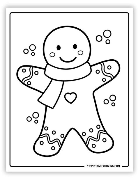 Gingerbread Man Coloring Pages (Free PDF Printables) - Simply Love Coloring Gingerbread Coloring Pages Free, Gingerbread Printables Free, Gingerbread Man Ideas, Gingerbread Man Printable, Gingerbread Coloring Pages, Gingerbread Man Template, Gingerbread Man Coloring Page, Christmas Silhouettes, Man Coloring Pages