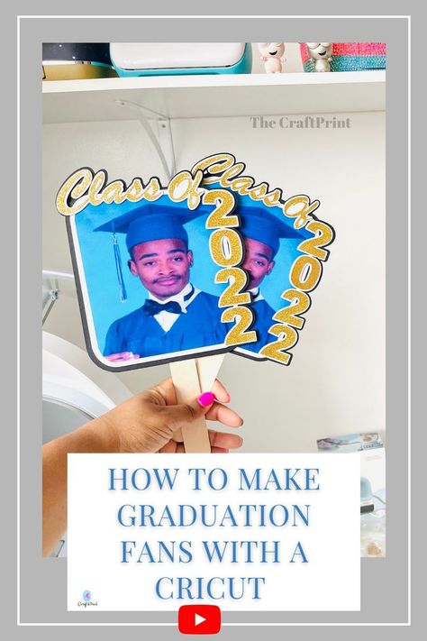 Graduation fan YouTube tutorial Graduation Fans, Diy Graduation, Personalised Gifts Diy, Using Cricut, Graduation Diy, Circuit Projects, Cricut Craft Room, Graduation Decorations, Cricut Design Space