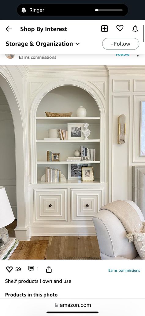 Built Ins Around Arched Doorway, Arch Media Wall, Ramadan 2025, Vegas House, Media Wall, Beach Villa, Book Shelf, Built Ins, Ramadan