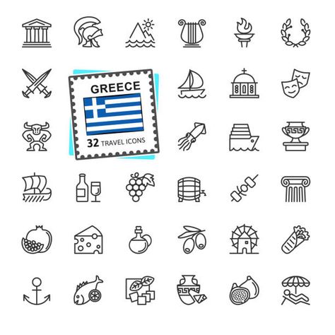 Greek Food Illustration, Greek Small Tattoos, Greek Minimalist Tattoo, Greek Themed Tattoos, Santorini Tattoo, Simple Greek Tattoos, Tattoos Mum, Greek Art Tattoo Minimalist, Greek Mythology Tattoos Minimalist