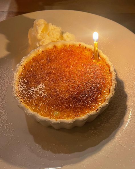 #birthday #cremebrulee #coquette Creme Brulee Aesthetic, Aesthetic Food, Birthday Candles, Birthday, Ethnic Recipes