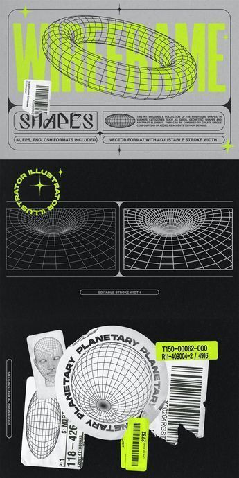 Photoshop Shapes, Wireframe Design, Gfx Design, Abstract Elements, Desain Editorial, 타이포그래피 포스터 디자인, Graphic Poster Art, Graphic Design Fonts, Grafic Design