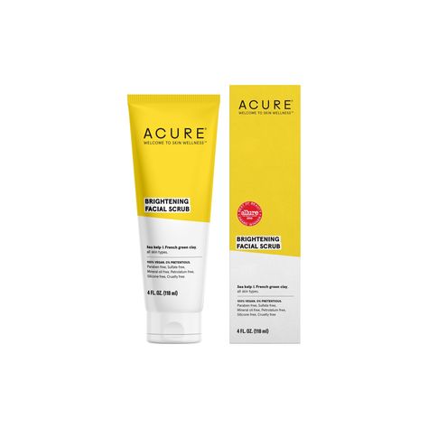 Acure Brilliantly Brightening Facial Scrub - 4 fl oz Acure Skincare, Charcoal Mask Benefits, Exfoliating Lip Scrub, Sugar Lip Scrub, Facial Scrub, Natural Exfoliant, Facial Scrubs, Cleansing Gel, Face Scrub